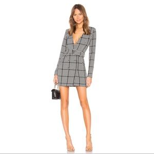 Blazer dress black and white plaid